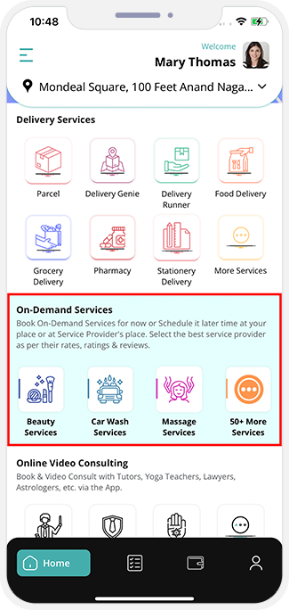 choose service categories