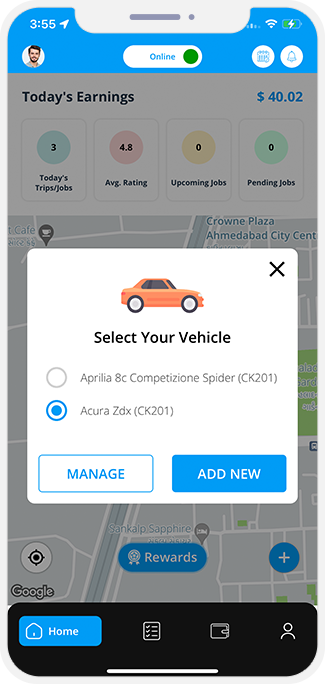 Select booking location